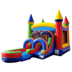inflatable bounce house water slide kids rainbow1 1763318928 Retro Bounce & Slide (Md age 2-12)