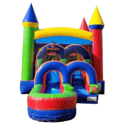 inflatable bounce house water slide kids rainbow3 1763318994 Retro Bounce & Slide (Md age 2-12)