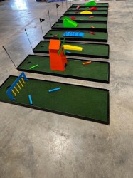 LED Mini Golf course set up indoors for a corporate event in Oklahoma City